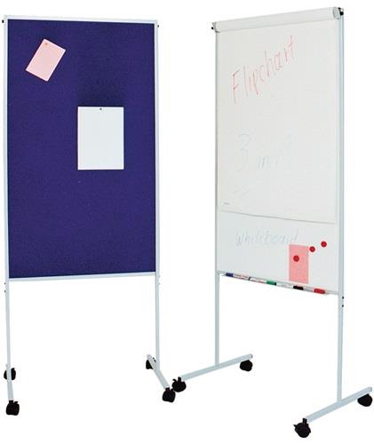 Mobile Flipchart B675xH1170mm fahrbar Textilbezug/magnethaftend königsblau/weiß || VE = 1 ST