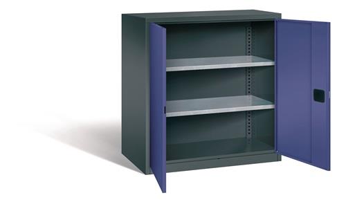 Flügeltürenschrank H1030xB950xT400mm anthrazitgrau/taubenblau NCS 4 BD PROMAT || VE = 1 ST