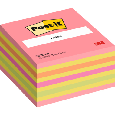 Post-it Haftnotizwürfel 2028NP 76x45x76mm 450Blatt neonpink