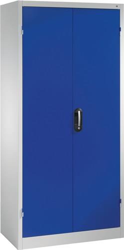 Flügeltürenschrank H 1950xB1200xT500mm lichtgrau/enzianblau 4 BD C+P || VE = 1 ST