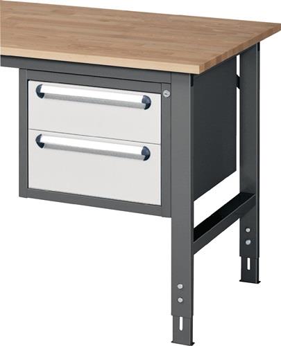 Unterbauschrank H395xB490xT600mm anthrazitgrau/lichtgrau 2 Schubl.Einfachauszug || VE = 1 ST