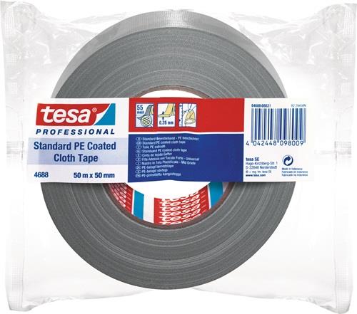 Gewebeband tesaband® Stand.4688 silber-matt L.50m B.50mm Rl.TESA || VE = 1 ST