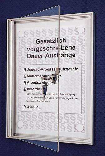 Flachschaukasten DIN A4 B260xH350mm Ganzglas-Tür f.Innenber.WSM || VE = 1 ST