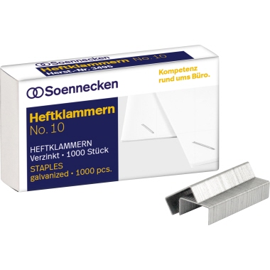 Soennecken Heftklammern 3495 Nr.10 verzinkt 1.000 St./Pack.