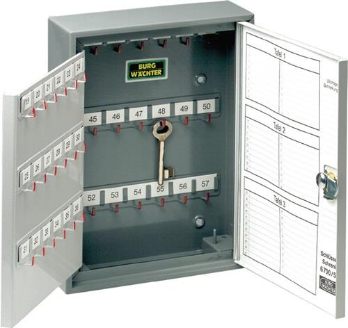 Schlüsselschrank 6700/ 57 R H280xB215xT70mm 2-türig m.Zylinderschl.Anz.Hak.57 || VE = 1 ST