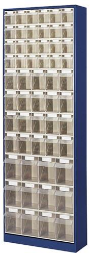 Magazinschrank H1820xB634xT200mm enzianblau Klarsichtmagazine 24xB,20xC,12xD || VE = 1 ST