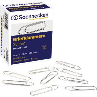 Soennecken Briefklammer 1352 32mm verzinkt 100 St./Pack.