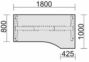 Schreibtisch E-Flex H650-1250xB1800xT1000mm lichtgrau/silber re.elektr.höhenv. || VE = 1 ST