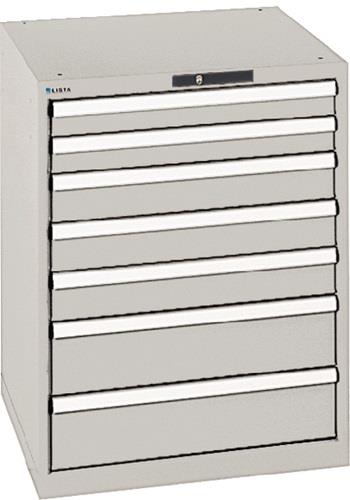 Schubladenschrank H850xB717xT725mm grau/grau 7 Schubl.Vollauszug,KeyLock || VE = 1 ST