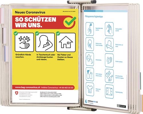 Wandhalter 10 Sichttafeln weiß lackiertf.A4 TARIFOLD || VE = 1 ST