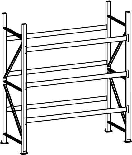 Weitspannregal H2200xB1400xT800mm Grundregal 3 Spanplattenböden Trgf.600kg META || VE = 1 ST