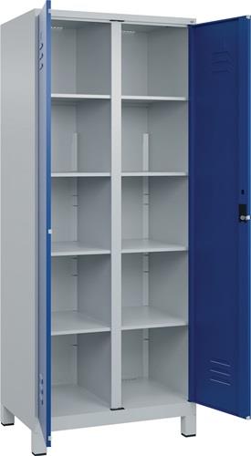 Wäscheschrank Classic Classic H1950xB800xT500mm STA grau/blau Anz.Abt.2 m.Füßen || VE = 1 ST