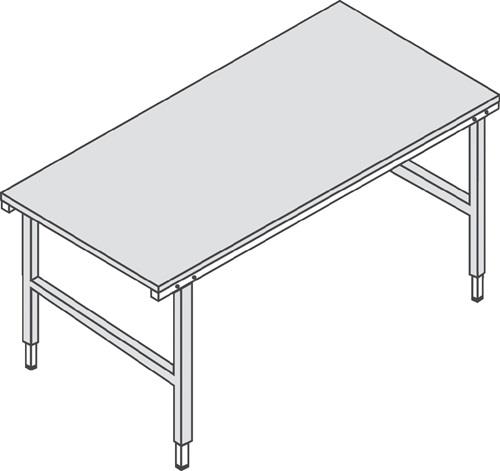 Pack- u.Arbeitstisch B1600xT800xH690-960mm man.höhenv.ROCHOLZ || VE = 1 ST