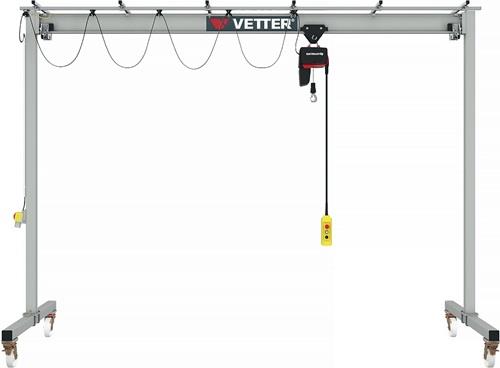 Portalkran STA Trgf.250kg lichte B.3000mm Bau-H.3220mm m.E-Zug u.Rollfahrwerk || VE = 1 ST