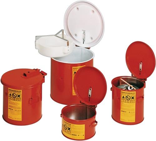 Wasch- u.Tauchbehälter 19,0l Stahlbl.rot D360xH360mm JUSTRITE || VE = 1 ST