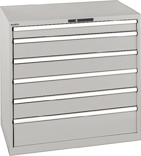 Schubladenschrank H1000xB1023xT725mm grau/grau 6Schubl.Vollauszug,CodeLock LISTA || VE = 1 ST