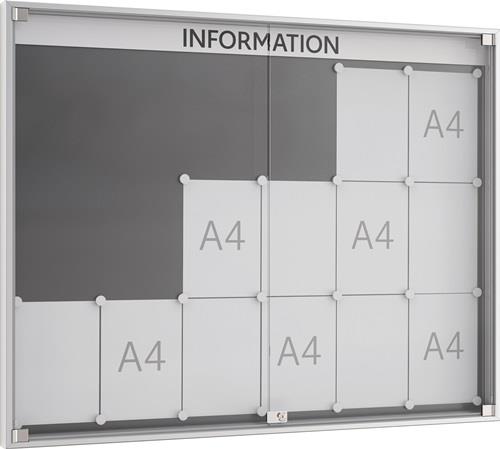 Drehtürschaukasten 18xDIN A4 B1350xH1060mm Rahmen rd f.Innenber.WSM || VE = 1 ST