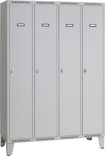 Garderobenschrank m.Füßen H1850xB1225xT500mm Farbwahl/ Farbwahl 4 Abt.PROMAT || VE = 1 ST