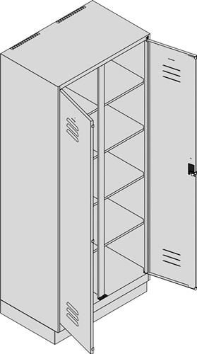 Wäscheschrank Classic H1950xB800xT500mm STA Farbwahl Anz.Abt.2 m.Sockel C+P || VE = 1 ST