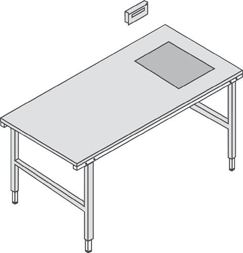 Pack- u.Arbeitstisch B2000xT920xH690-960mm m.Waage u.manueller Höhenverstellung || VE = 1 ST