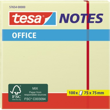 tesa Haftnotiz Office Notes 57654-00000 75x75mm 100Bl. gelb