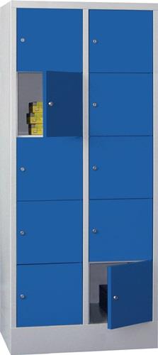 Fächerschrank H1187xB1200xT500mm Anz.Fächer 3x3 RAL 7035 RAL 5010 PAVOY || VE = 1 ST