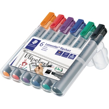 STAEDTLER Flipchartmarker Lumocolor 356 B WP6 2-5mm sort. 6 St./Pack.