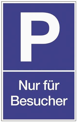 Parkplatzbeschilderung Parken f.Besucher L250xB400mm Ku.blau/weiß || VE = 1 ST