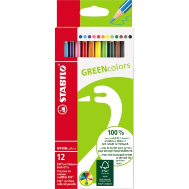 STABILO Farbstift GREENcolors 6019/2-121 sortiert 12 St./Pack.