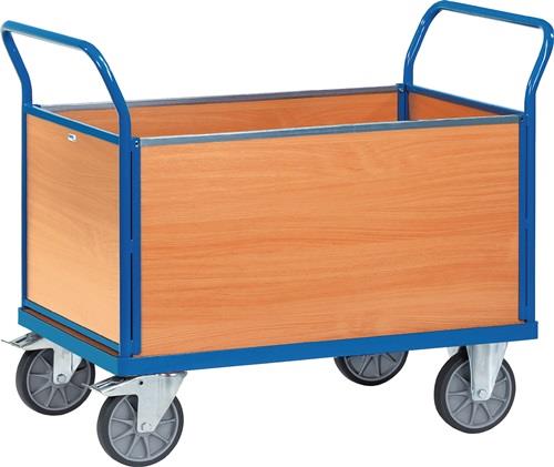 Vierwandwagen Holkzwerkstoffwände Ladefl.-L1000xB700mm Wandhöhe 500mm Trgf.600kg || VE = 1 ST