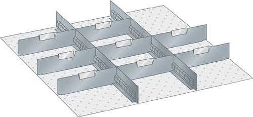 Schubladenunterteilungsmaterial Front-H.75mm 8 Trenn-/2 Schlitzwände LISTA || VE = 1 ST