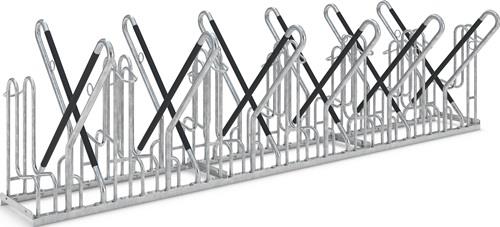 Fahrrad-Ständer-Reihenanlage 4700 XBF 2-s.90Grad verz.Anz.Radständ 12 z.Schr.WSM || VE = 1 ST