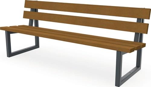 Parkbank L2000xB670xH770mm Fichte 60kg Bohlenstärke 40x120mm teak MEILLER || VE = 1 ST