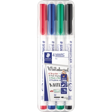 STAEDTLER Whiteboardmarker Lumocolor 301 WP4 1mm sort. 4St.