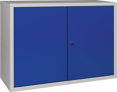 Hängeschrank H600xB800xT300mm Vollblech,1 BD Stahlbl.lichtgrau/enzianblau || VE = 1 ST