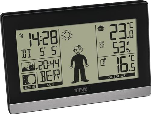 Funkwetterstation Weather Boy H97xB145xT39mm schwarz/silber Ku.f.in.u.auß. || VE = 1 ST