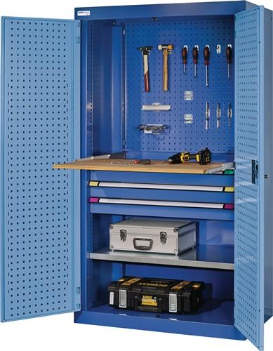 Schwerlastschrank H1950xB1100xT620mm anthrazitgrau/taubenblau NCS 1 Fbd.3x100mm || VE = 1 ST