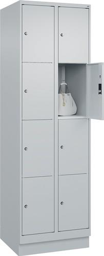 Fächerschrank Classic PLUS H1950xB600xT500mm m.Sockel Anz.Fächer 2x4 lichtgrau || VE = 1 ST