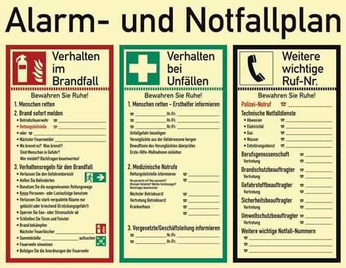 Alarm-/Notfallplan ASR A1.3/DIN EN ISO 7010/DIN 67510 L620xB480mm Ku. || VE = 1 ST