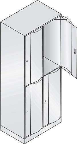 Fächerschrank Stahlbl.Farbwahl/Farbwahl H1950xB770xT540mm 2x4 Abt. || VE = 1 ST