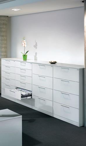 Hängeregistraturschrank schwarzgrau/weißaluminium H1298xB800xT600mm Trgf.65kg || VE = 1 ST