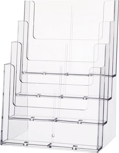 Tischprospekthalter 4 x DIN A4 hoch Ku.transp.freistehend HELIT || VE = 1 ST