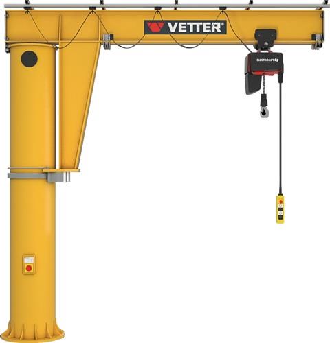 Säulenschwenkkran MEISTER Trgf.1000kg A.5000mm m.Verbundanker/E-Zug Ber.360Grad || VE = 1 ST