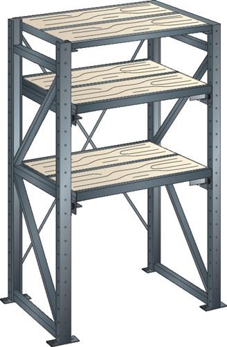 Schwerlast-Auszugsregal H2000xB890xT1260mm Grundregal pulverbesch.lichtblau || VE = 1 ST