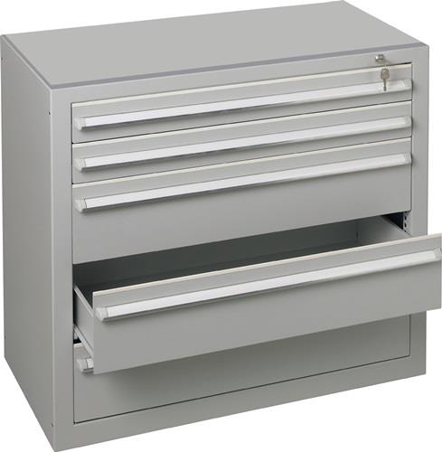 Schubladenschrank H900xB1000xT500mm lichtgrau 2x100,3x200mm Schubl.f.Steckregal || VE = 1 ST