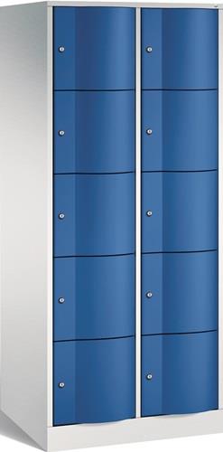 Fächerschrank Stahlbl.lichtgrau/enzianblau H1950xB770xT640mm 2x5 Abt. || VE = 1 ST