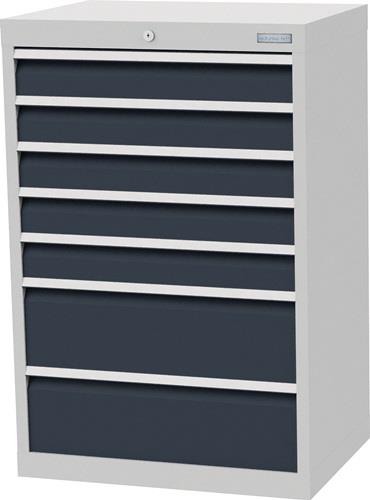 Schubladenschrank H1019xB680xT500mm lichtgrau/grau 7 Schubl.Vollauszug || VE = 1 ST