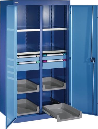 Schwerlastschrank H1950xB1100xT620mm anthrazitgrau/taubenblau NCS 4 Fbd.4x150mm || VE = 1 ST