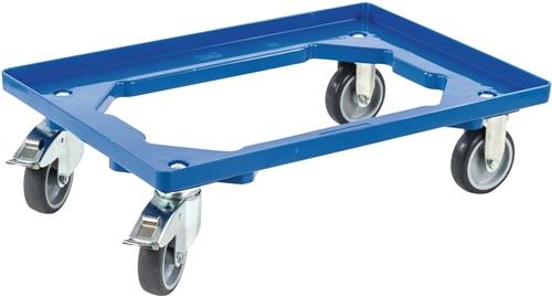 Kistenroller Trgf.250kg Gummi-Bereifung L600xB400mm Ku.blau ALLIT || VE = 1 ST