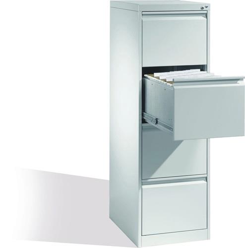 Hängeregistraturschrank H1357xB433xT590mm 1-bahnig grau 4Schubl.Trgf.50kg C+P || VE = 1 ST